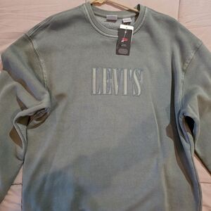 Levi's Sage Green Crewneck Sweatshirt For Men